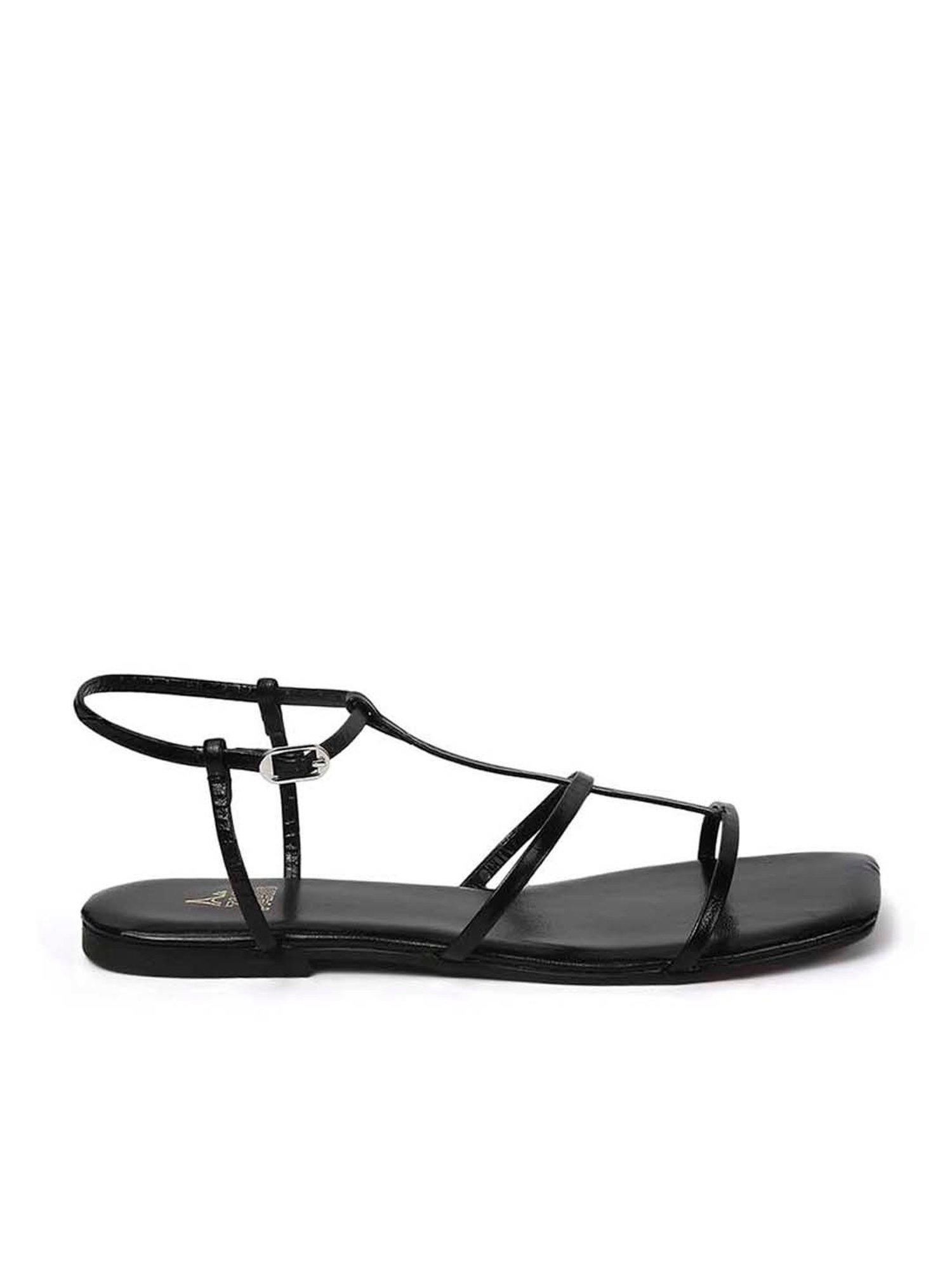 Tao Paris Women's Ankara Black Ankle Strap Sandals
