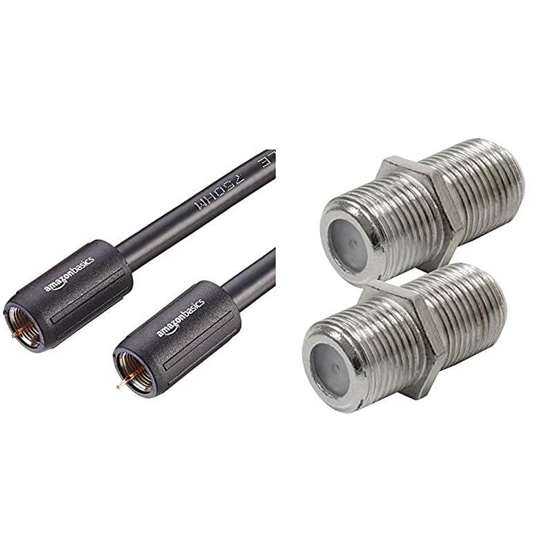 CL2Rated Coaxial TV Cable 4 Feet amp GE RG6 Coaxial Cable Extension Adapter 2 Pack Works on FType Cables Compatible with All Brands of Coax Cables Simple Setup Nickel Plated