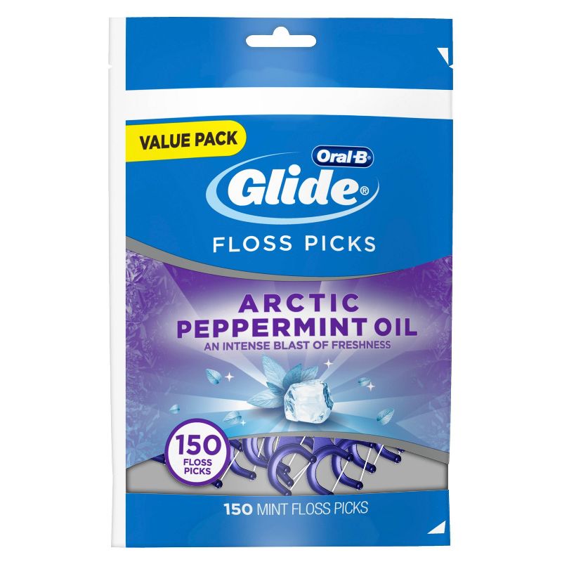Oral-B Glide Arctic Peppermint Oil Dental Floss Picks Mint - 150ct