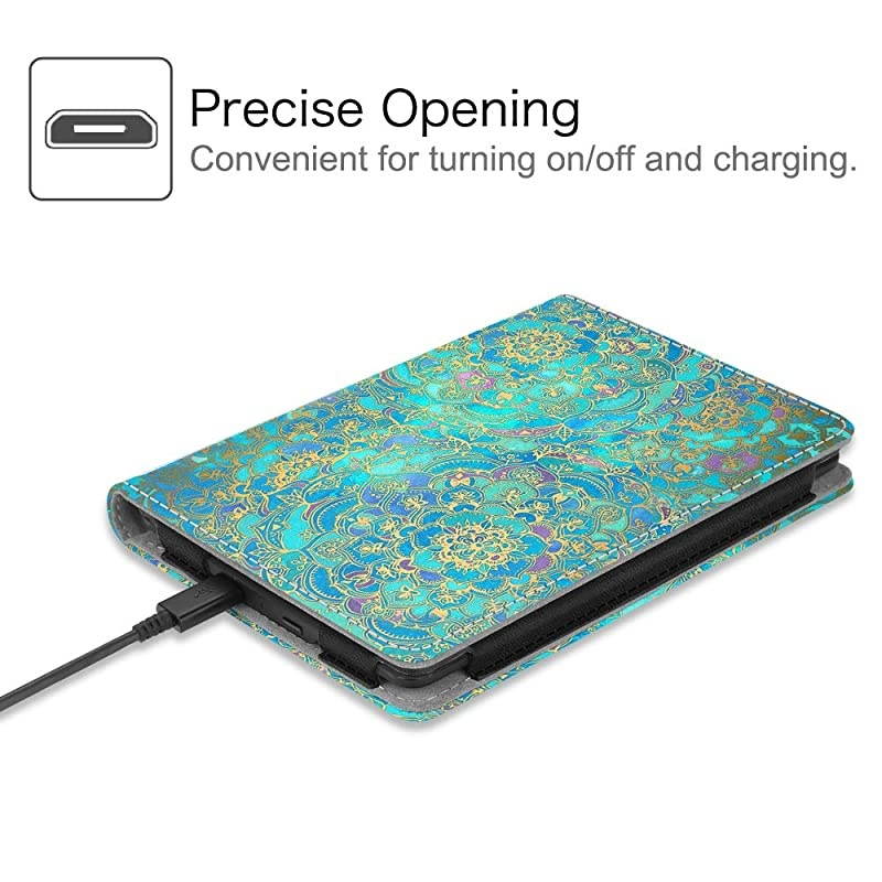 Folio Case for Kindle Paperwhite Fits AllNew 10th Generation 2018 All Paperwhite Generations Book Style Vegan Leather Shockproof Cover with Auto SleepWake Shades of Blue