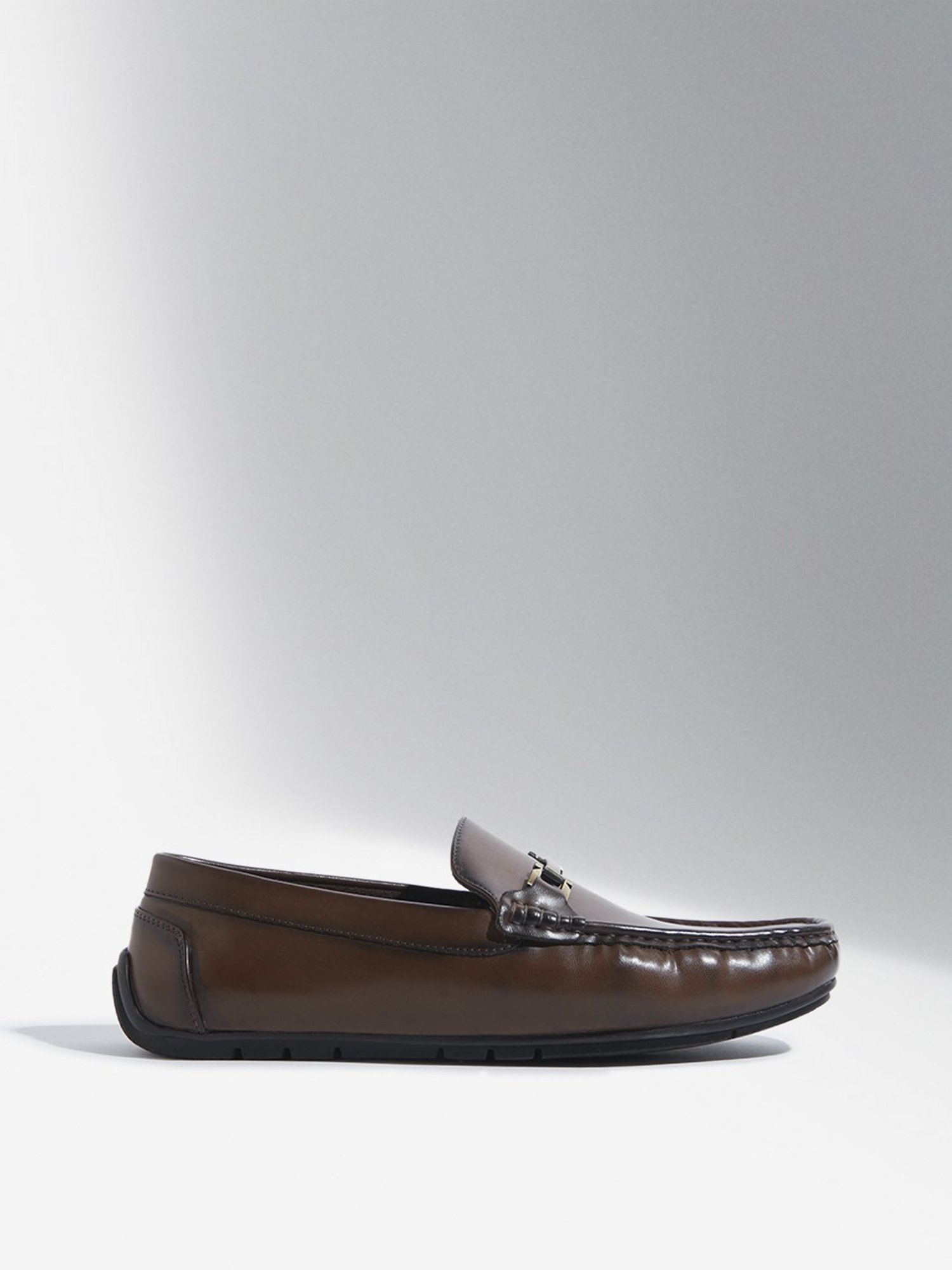 SOLEPLAY by Westside Dark Tan Metal-Detailed Loafers