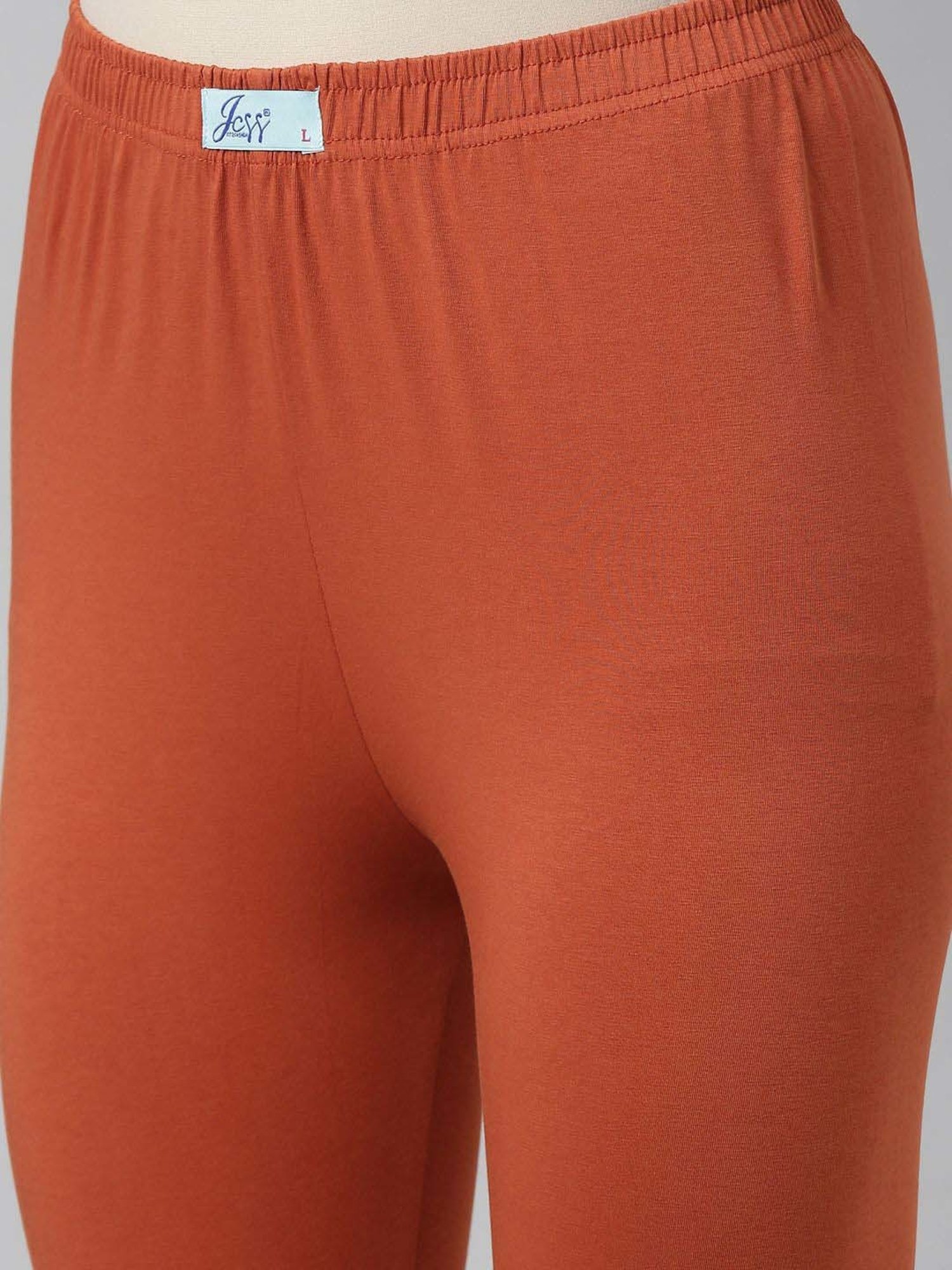 JCSS Blue & Rust Cotton Leggings - Pack Of 2