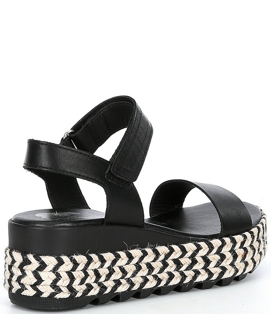 Sorel Cameron Leather Flatform Espadrille Sandals