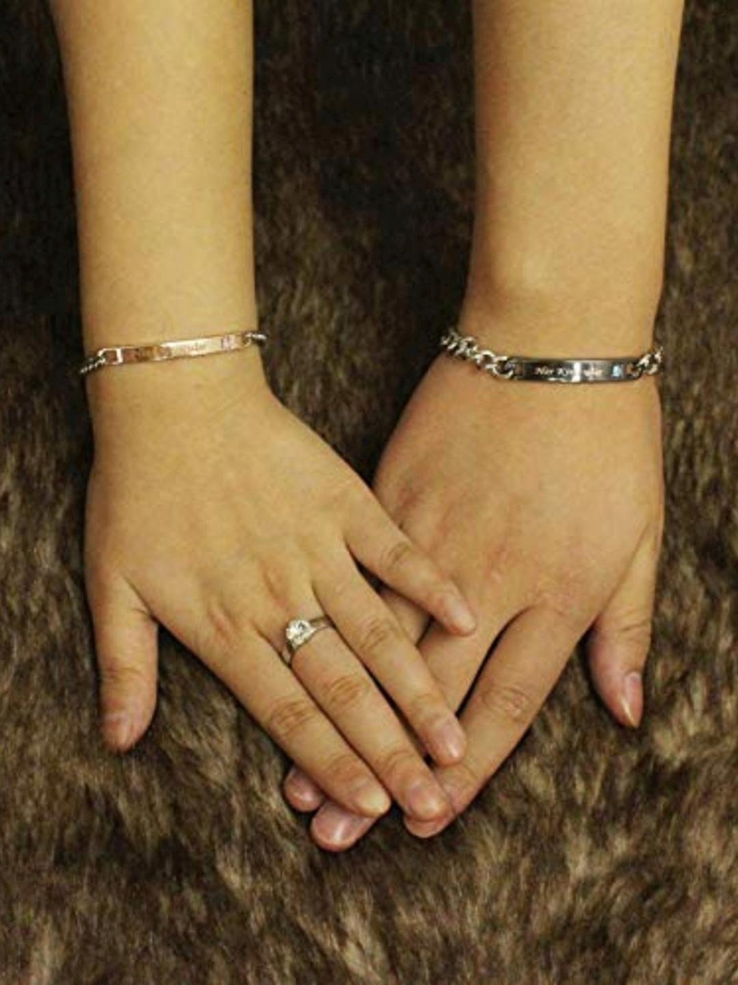 YouBella Valentine His or Hers Queen King Stainless Steel Couple Flexible fit Bracelet - Set of 2