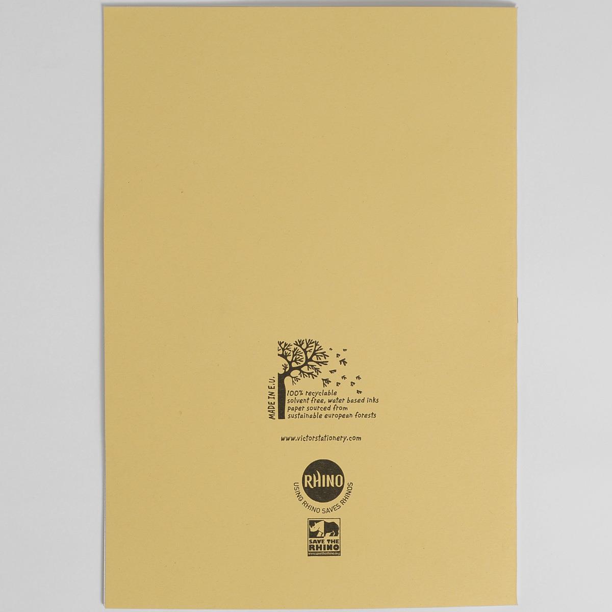 Rhino Exercise Book, A4, 80 page, 7mm squares, Yellow Cover (Pack of 10)