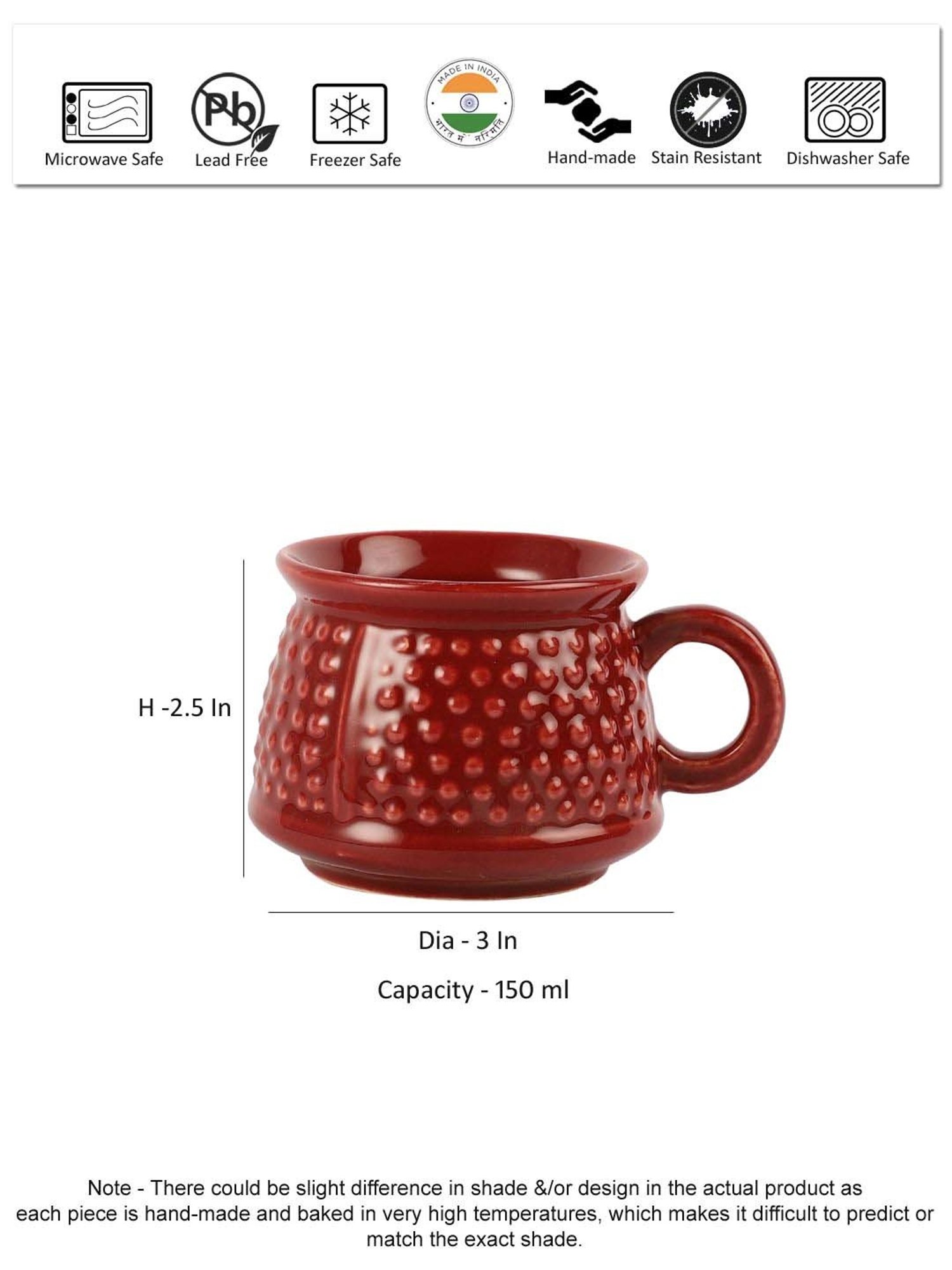 Cello White Opalware Cup (0.18 L) - Set of 6