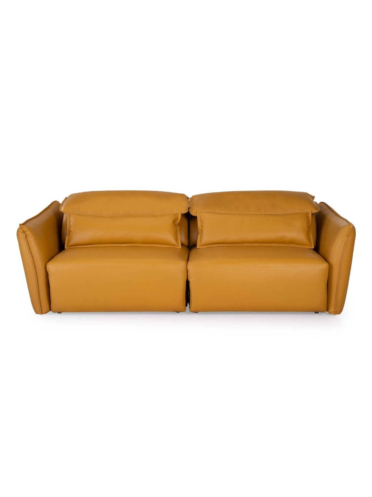Durian Serena Amber Yellow Premium Leatherette 2 Seater Sofa