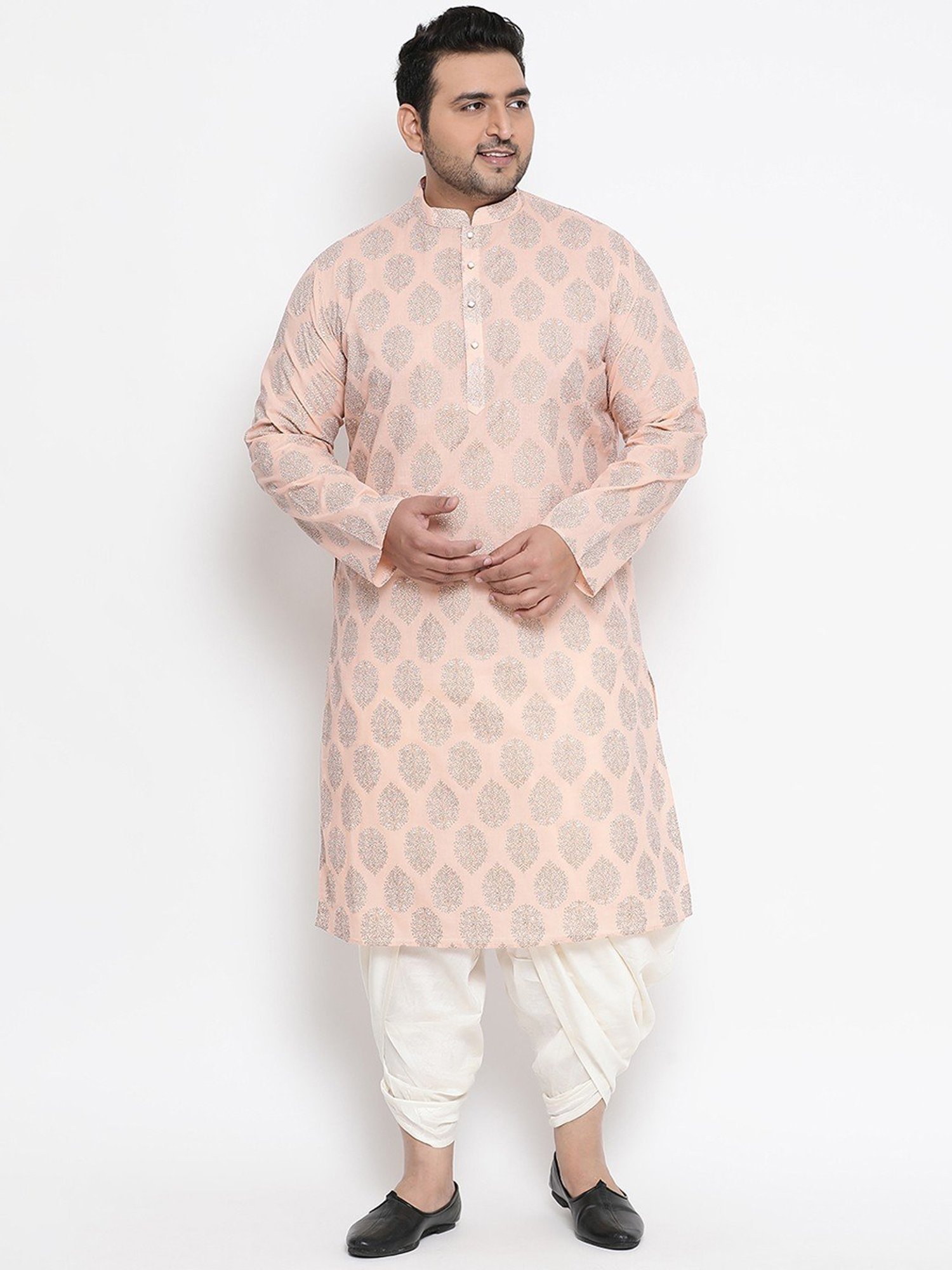KISAH PLUS Peach Regular Fit Printed Kurta