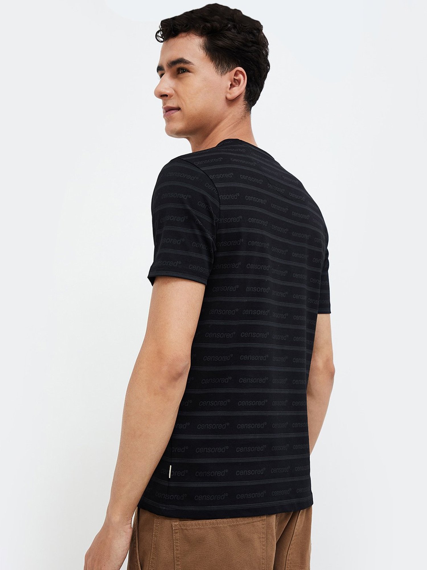 Forca by Lifestyle Black Regular Fit T-Shirt