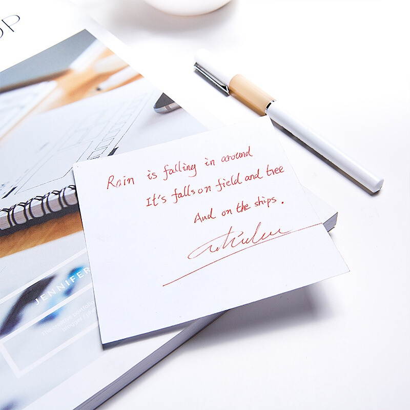 1 Piece Thickened Square Bricks Notes N times Sticky Notes Simple Stationery Blank Tearable Notes Adhesive Sticky Notes 400 Sheets/set 0732 White/N times sticky notes