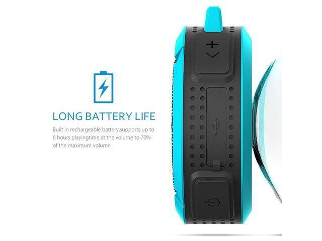 Shower Speaker, Wireless Waterproof Speaker with 5W Driver, Suction Cup, Built-in Mic, Hands-Free Speakerphone---Orange