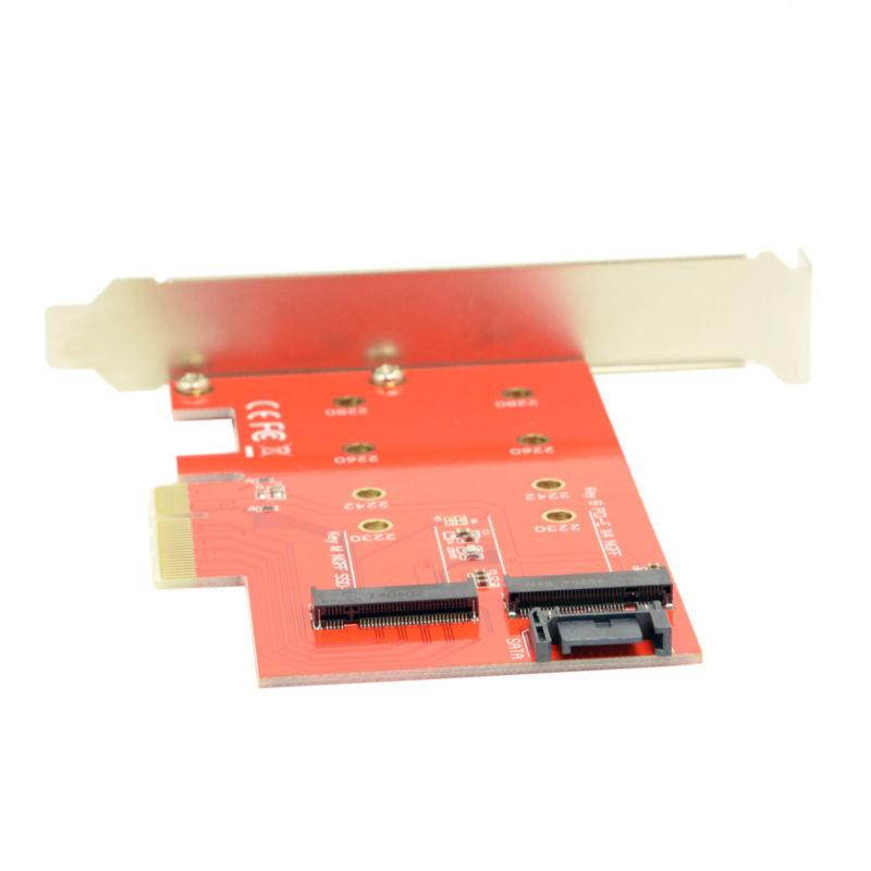 M.2 NGFF 4 Lane SSD to PCI-E 3.0 x4 & NGFF to SATA Adapter for XP941 SM951 PM951