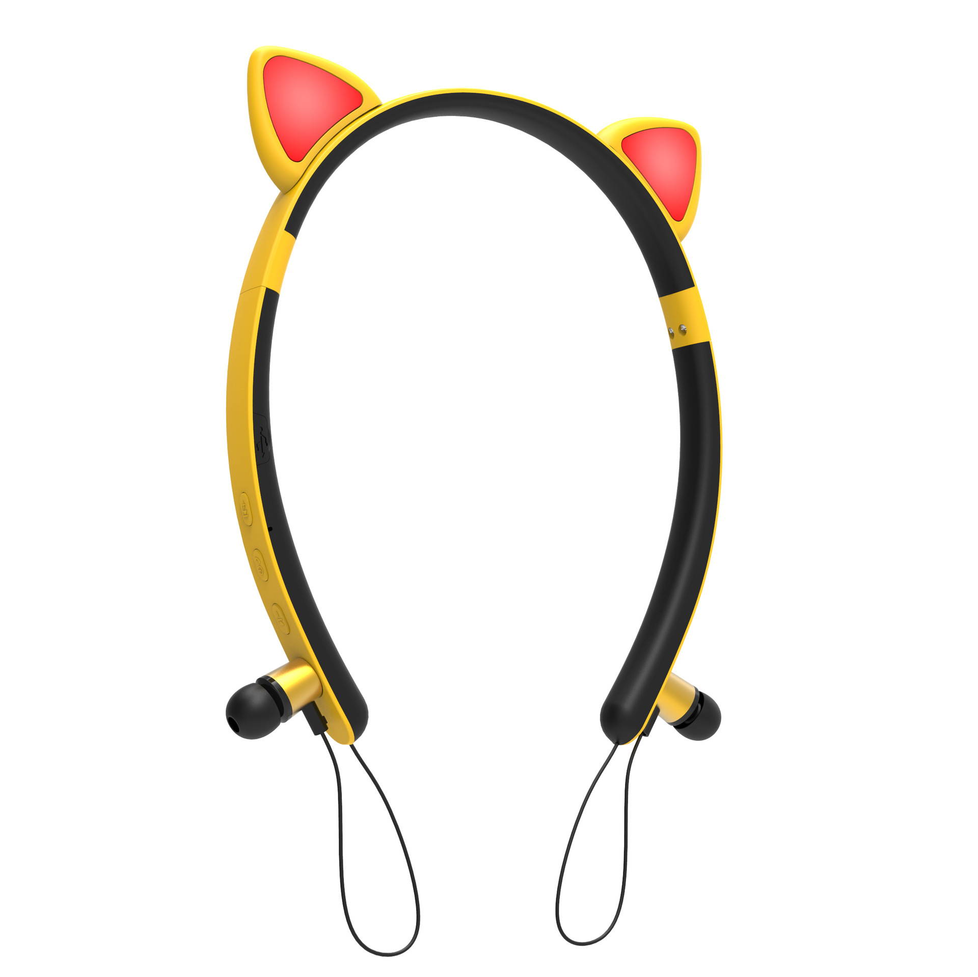 Bluetooth 5.0 Cat Ear Headphones On-Ear Stereo Wireless Headset and Volume Control Magnetic Earplug Stereo Sport Headset Headphones, Cosplay Cat Ears Gaming Headsets with Built in Mic (Pink)