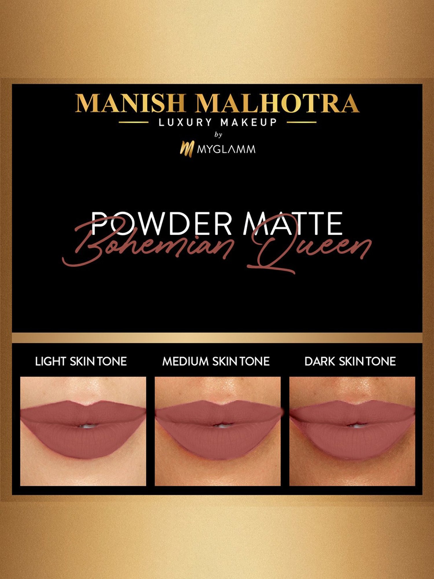 MyGlamm Manish Malhotra Powder Matte Lipstick Bohemian Queen - 4 gm