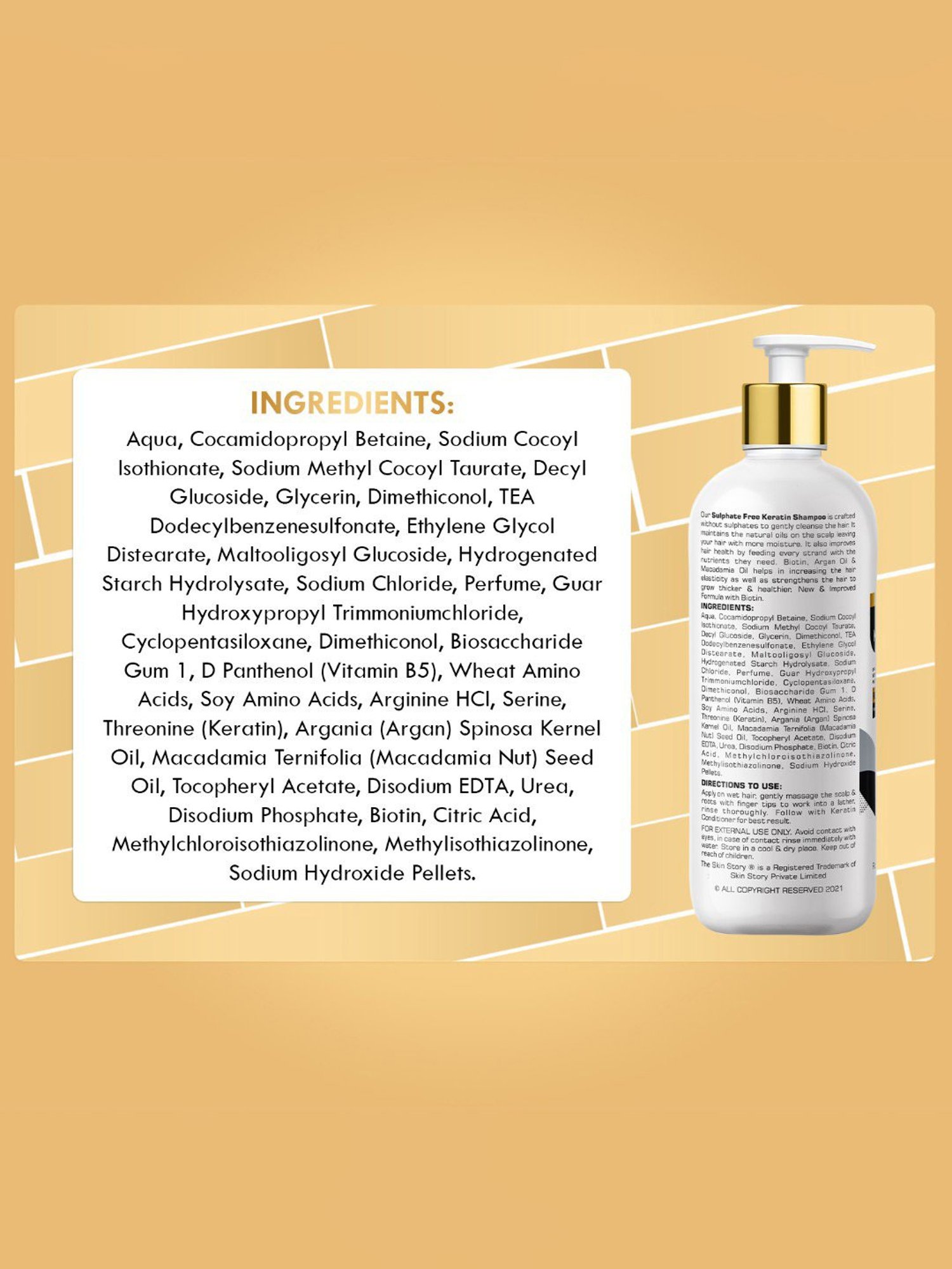 The Skin Story Argan Oil & Vitamin E Sulphate Free Keratin Shampoo - 450 ml