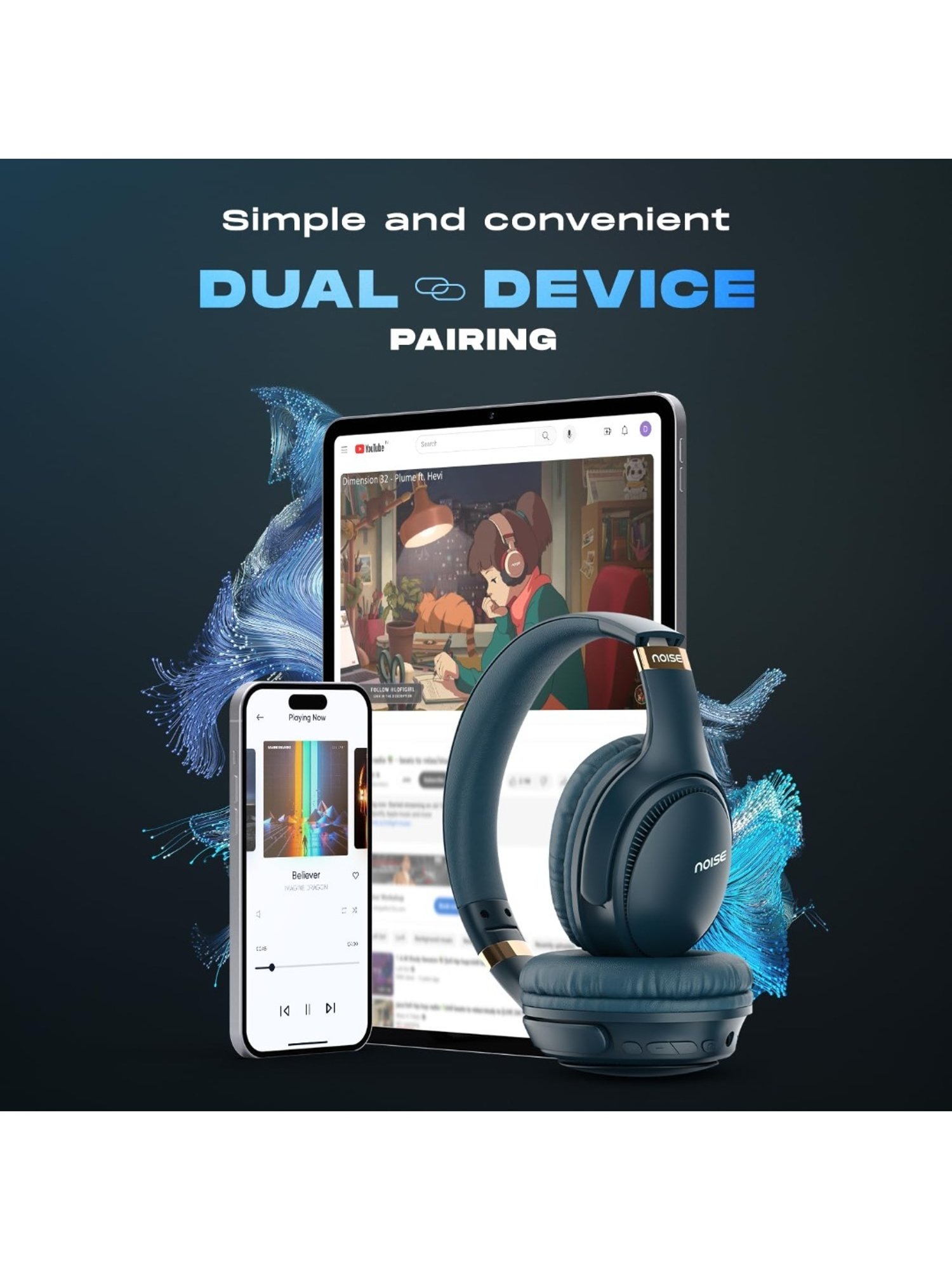 Major IV On Ear Wireless Bluetooth Headphone with Microphone (Black, True Wireless)