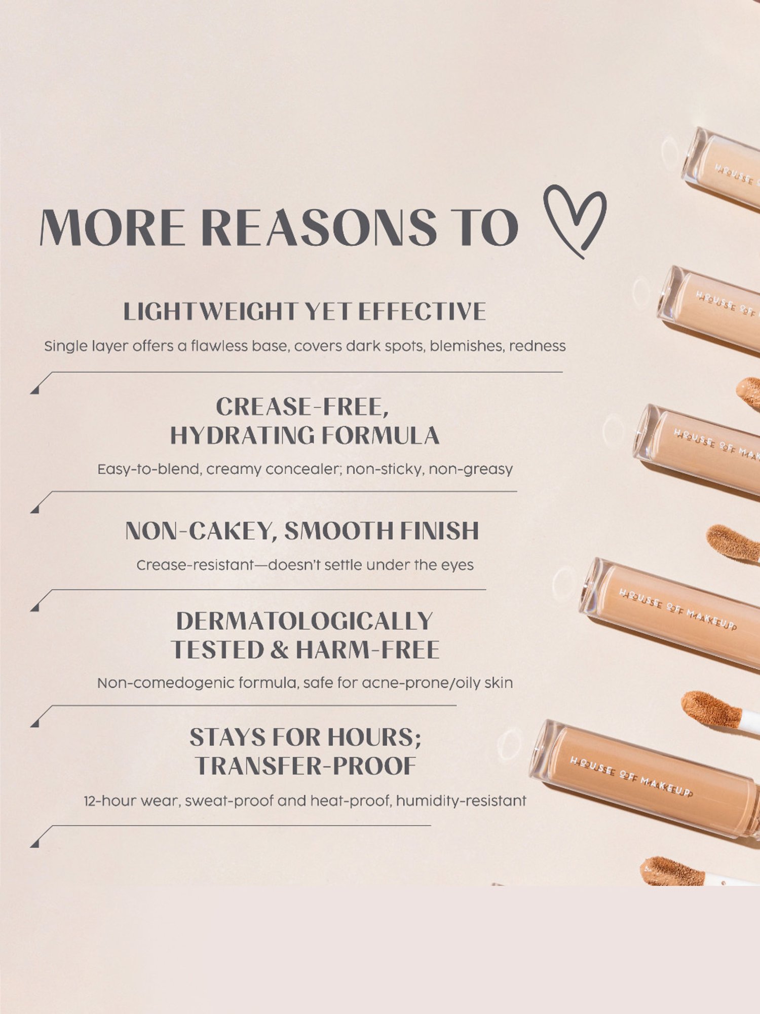 House of Makeup Zoom In Crease-Free Creamy Concealer FL01-Fair-To-Light Skin Tone - 6 ml