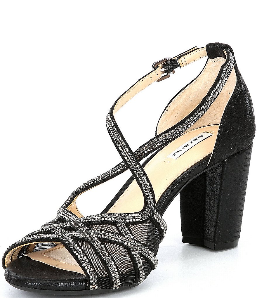 Alex Marie Hashleigh Metallic Mesh Jeweled Dress Sandals