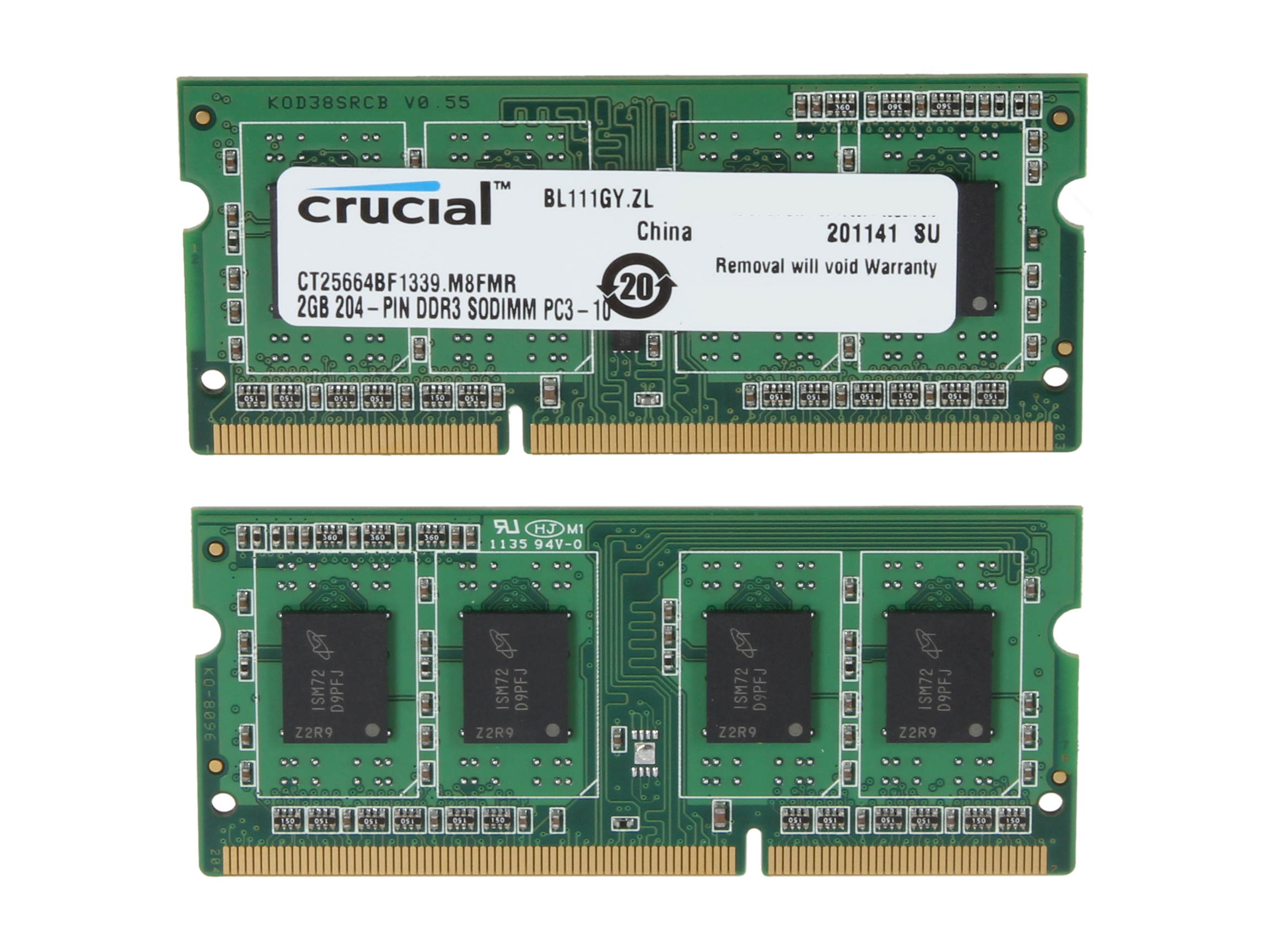 Crucial 4GB (2 x 2GB) 204-Pin DDR3 SO-DIMM DDR3L 1333 (PC3L 10600) Laptop Memory Model CT2KIT25664BF1339