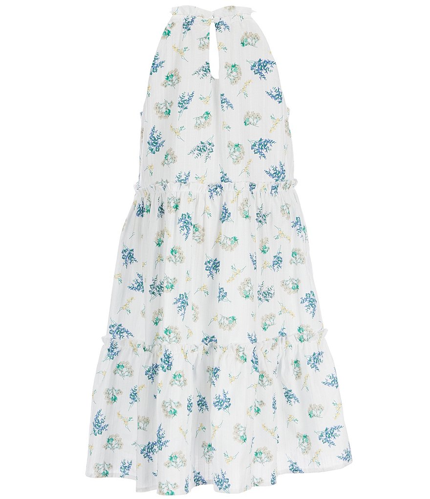 GB GB Girls Little Girls 2T-6X Textured Floral Tiered A-Line Dress