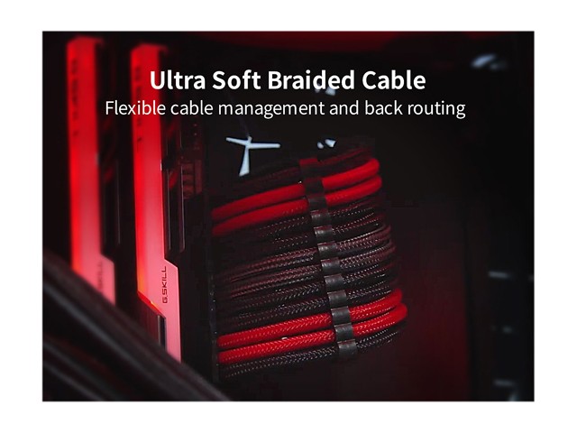 Graphics Card 6+2Pin 8Pin Male to Male Adapter Power Cable for Great Wall Dragon Module Power Supply with Net Cover,Black,about 58cm