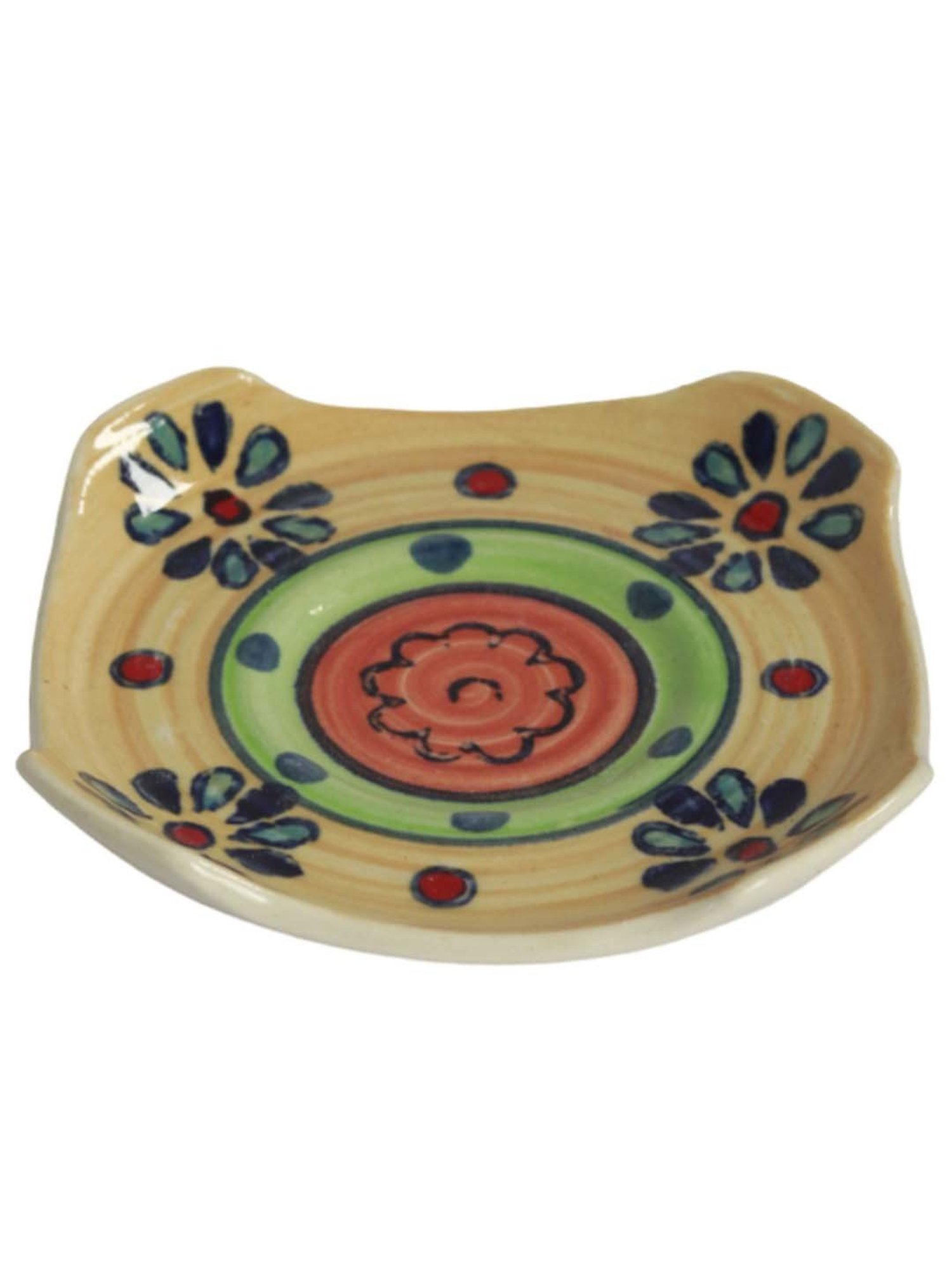 India Circus Floral Blue Bone China Cup Saucer (Set of 8)