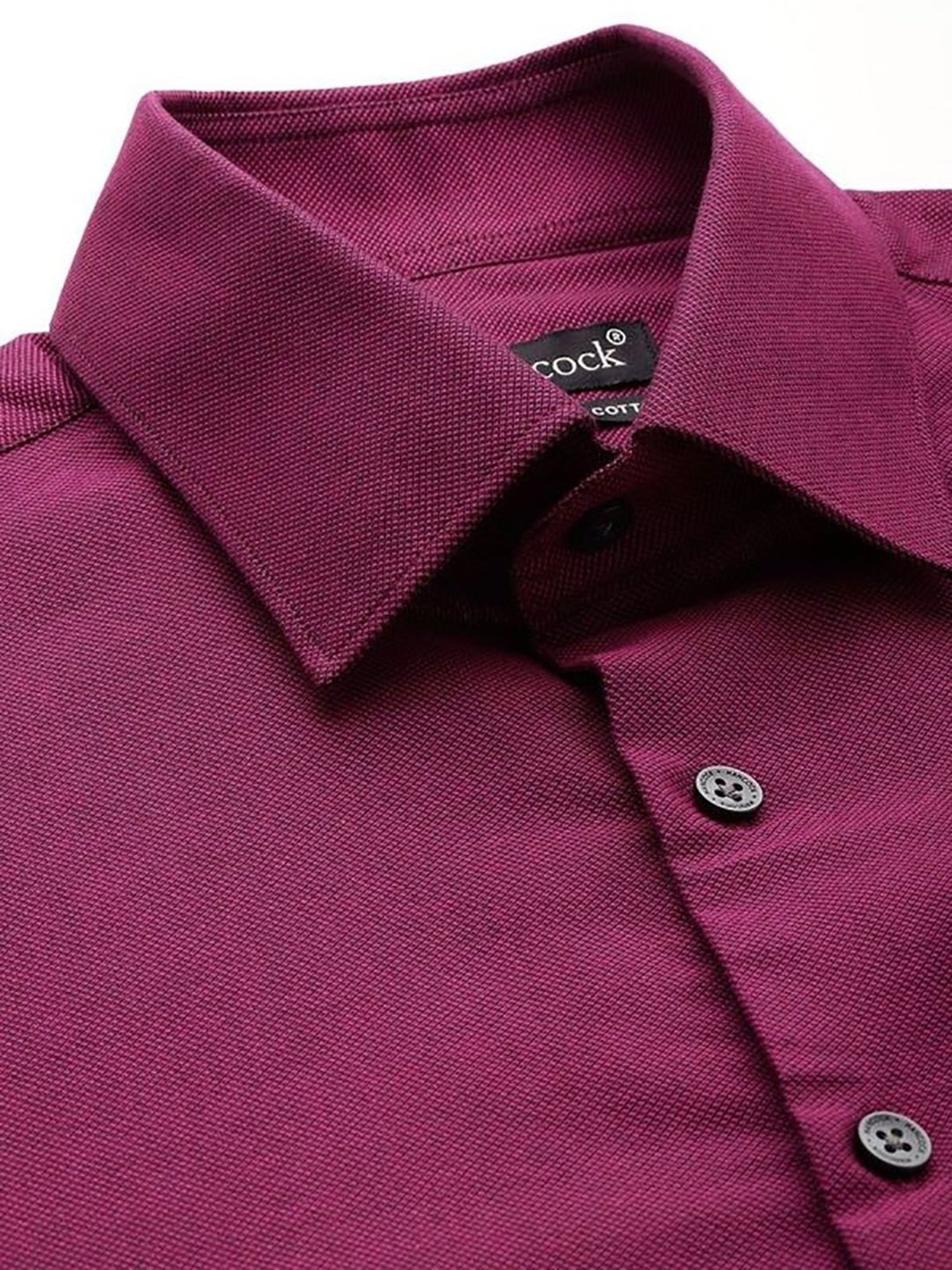 Hancock Purple Cotton Slim Fit Solid Shirts