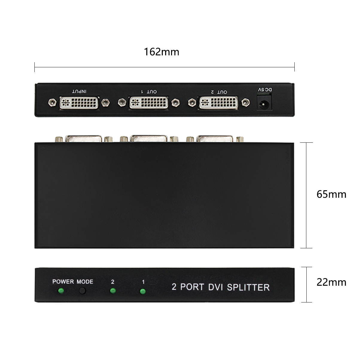 Wiistar DVI Splitter 1X2 DVI Distributor 1 in 2 out UHD FHD 1080P for HDTV projector monitor computer