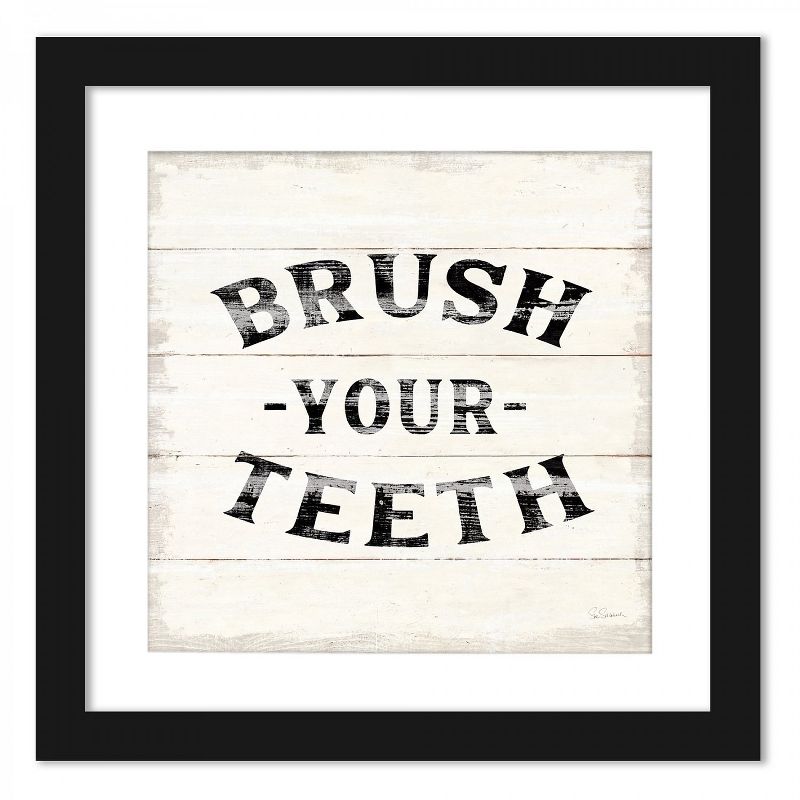 Americanflat Wash Your Hands Brush Your Teeth - Set of 2 Framed Prints by Wild Apple