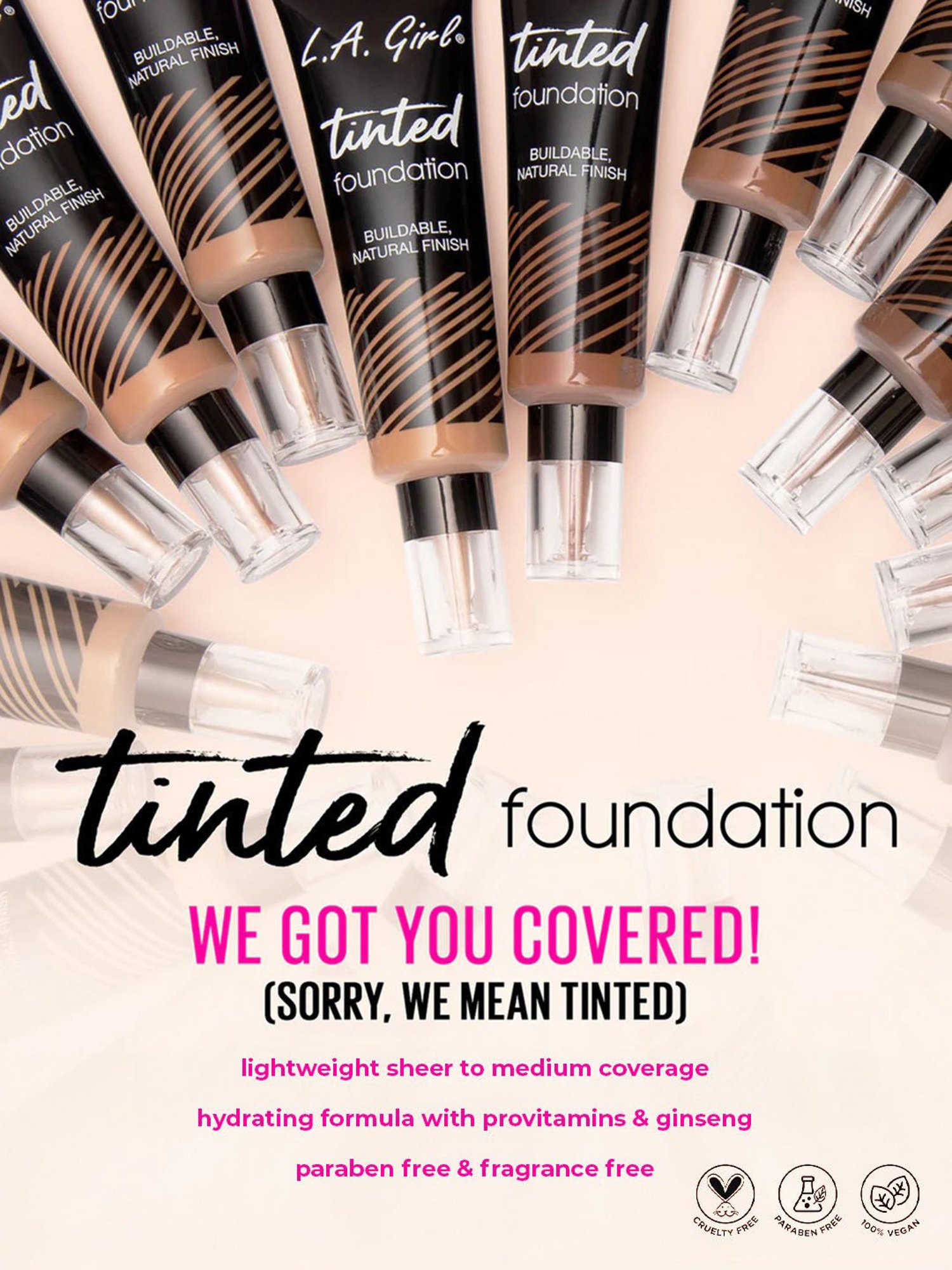 L.A. Girl Tinted Foundation Medium Beige - 30 ml