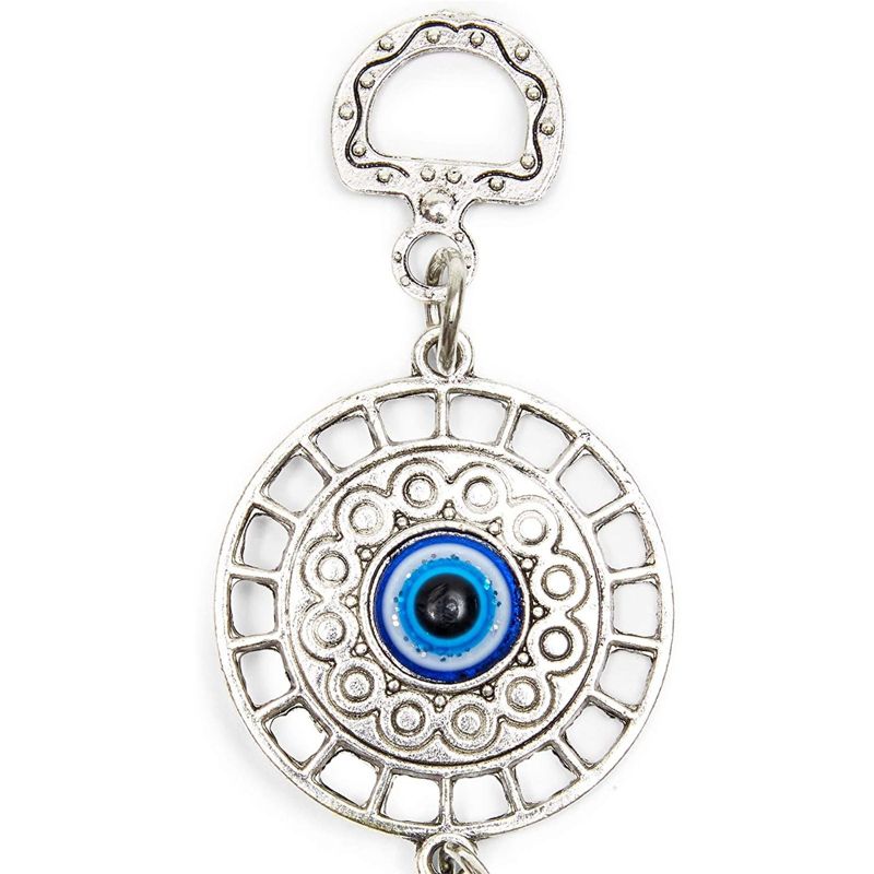 Okuna Outpost Evil Eye Wall Hanging, Turkish Amulet Decoration (Blue Glass, 5 Inches)