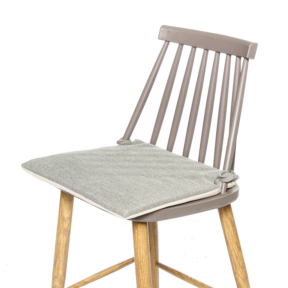 15.7x15.7x1.2 Inches Home Office Chair Seat Pads Flax cotton Cushion Pads 2 Securely Ties Attached Coffee