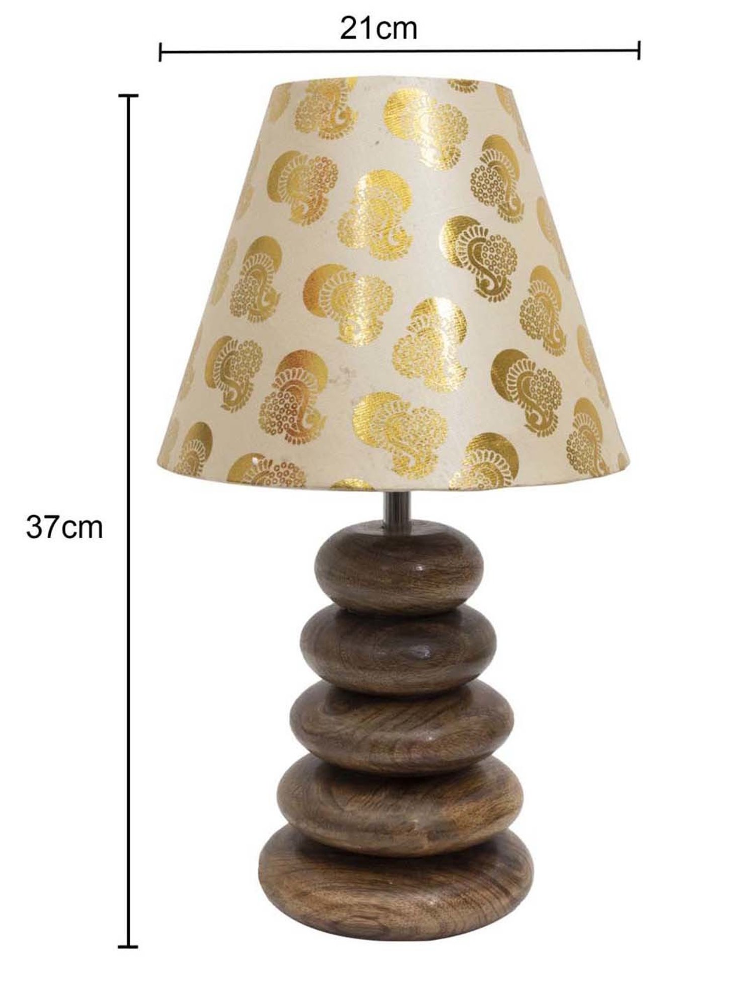 Homesake Golden & Brown Wood Bedside Desk Nightstand Table Lamp