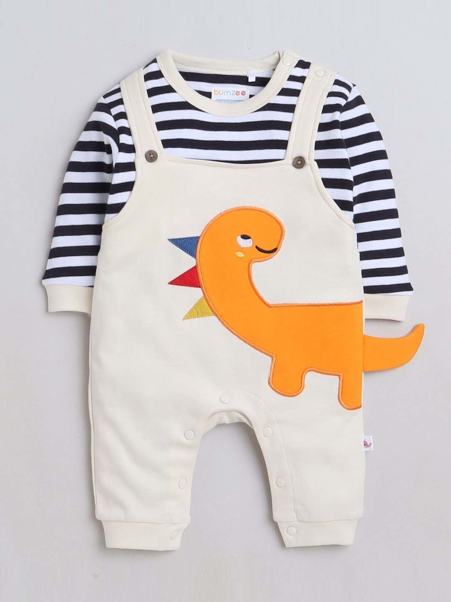 Berrytree Organic Kids Black Cotton Animals Print Rompers