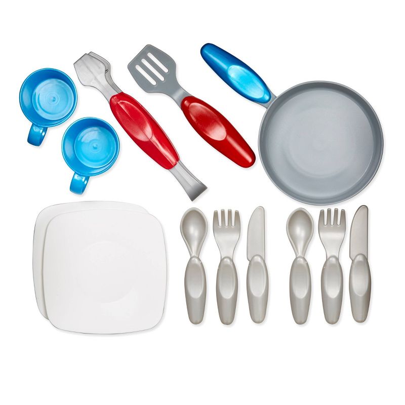 Melissa & Doug Stir and Serve Cooking Utensils (7pc) - Stainless Steel and Wood