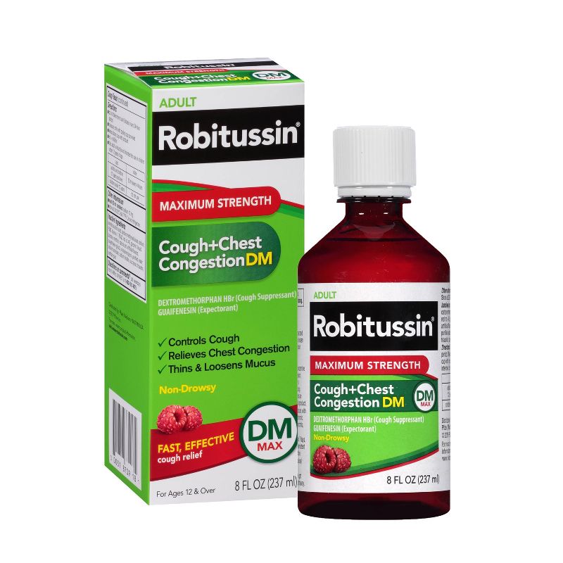 Robitussin Cough + Congestion DM Max Syrup - Dextromethorphan - 8 fl oz