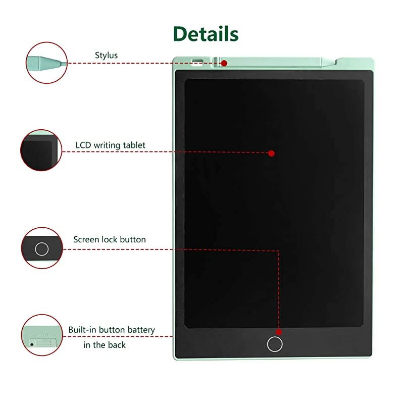 LCD Writing Tablet 11 inches Erasable Handwriting Drawing Pad Electronic Notepad Doodle Board with Magnets Gift for Kids Adults at Home School Office Green