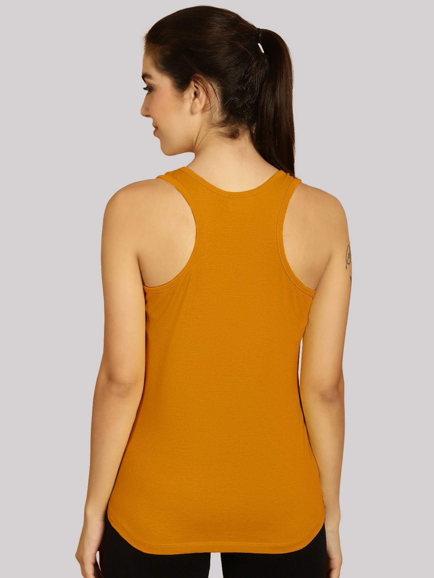 Friskers Maroon & Mustard Cotton Sports Tank Top - Pack Of 2