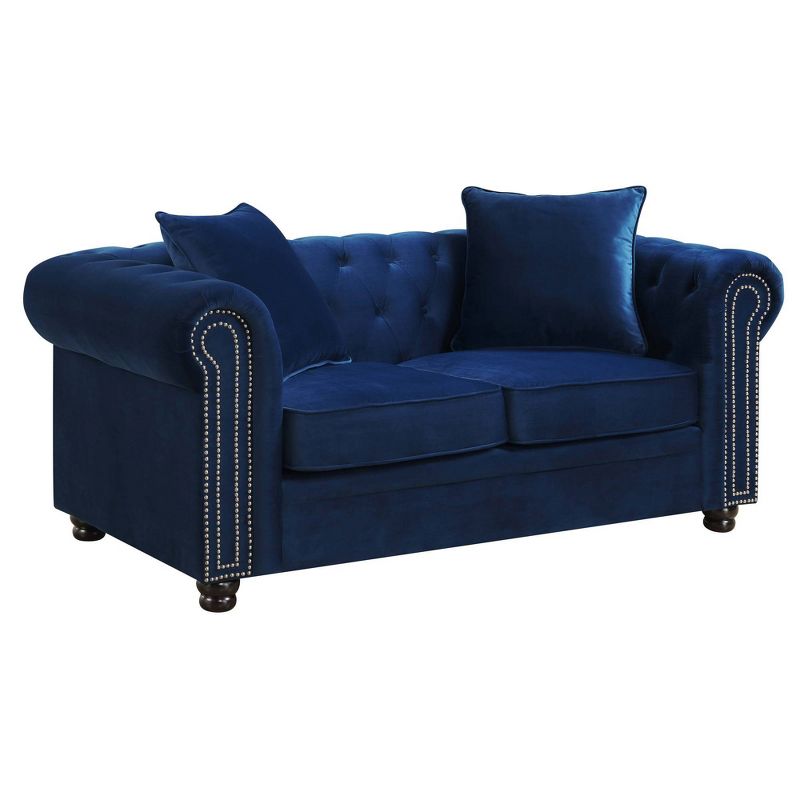 2pc Gramercy Tufted Living Room Set Navy Blue - Picket House Furnishings