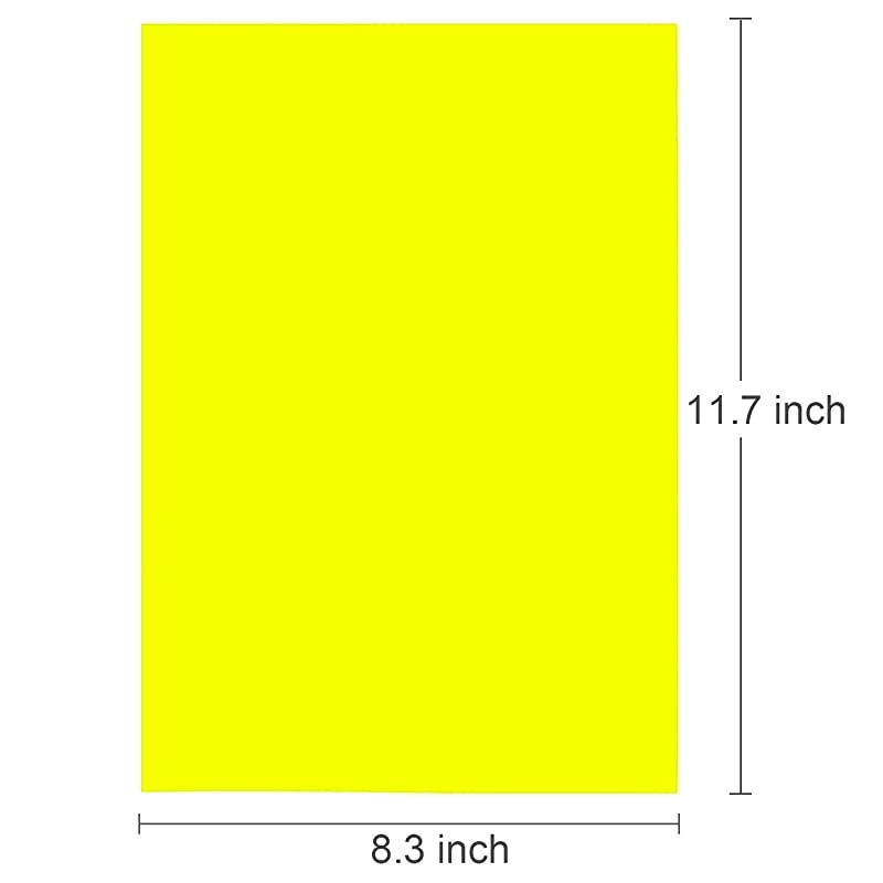 9 Pack Gel Filter Colored Overlays Correction Gel Light Filter Transparent Color Film Plastic Sheets, 11.7 by 8.3 Inches (Yellow)