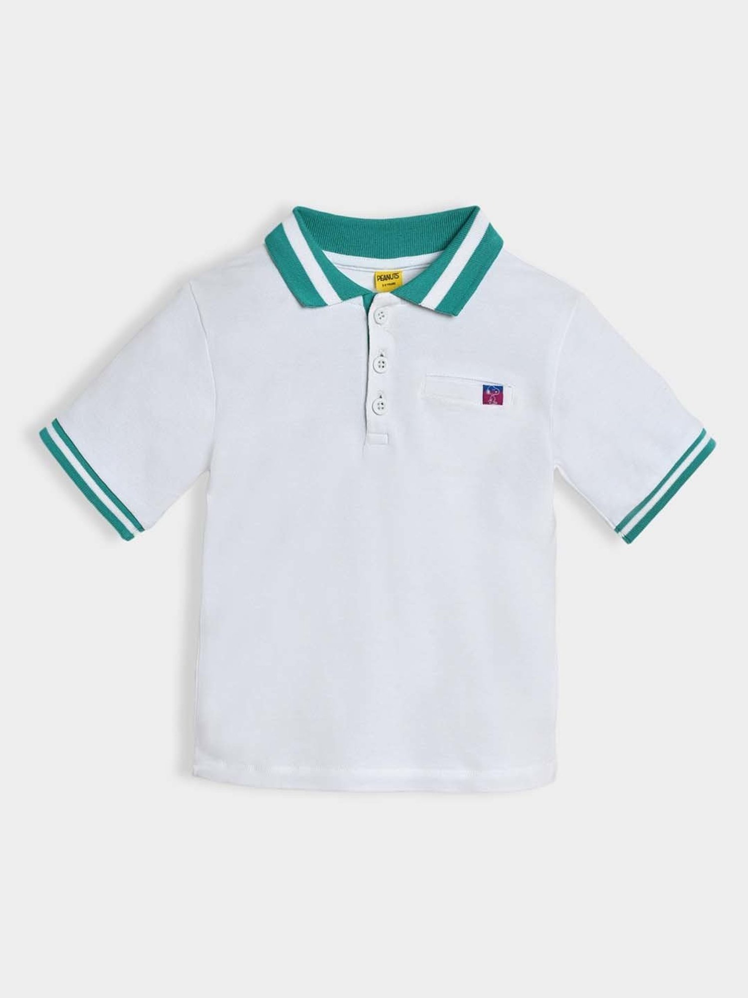 MiArcus Kids White Cotton Printed Polo T-Shirt