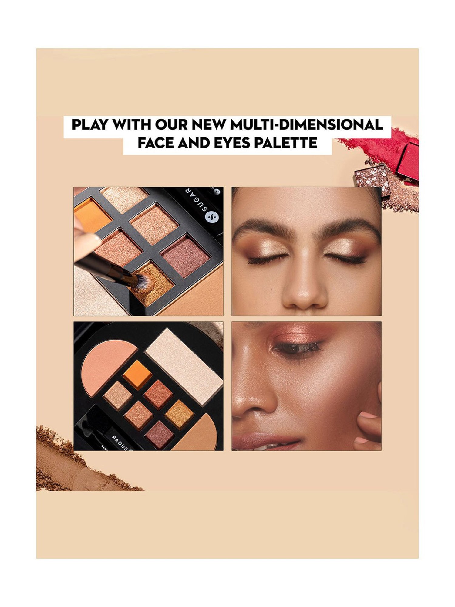 SUGAR Cosmetics Contour De Force Eyes and Face Palette 01 Warm Win - 20.3 gm