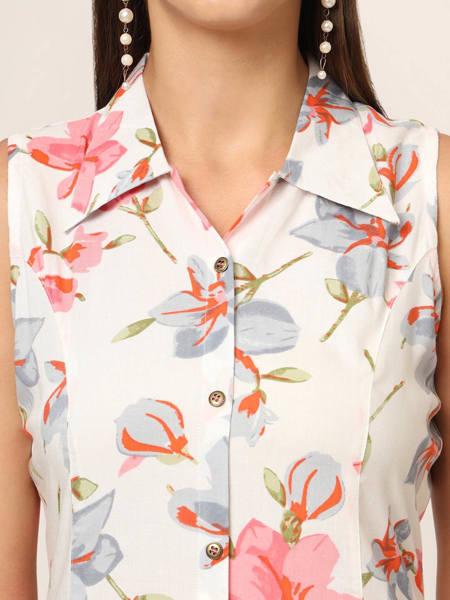 Divena White Printed Ethnic Dress