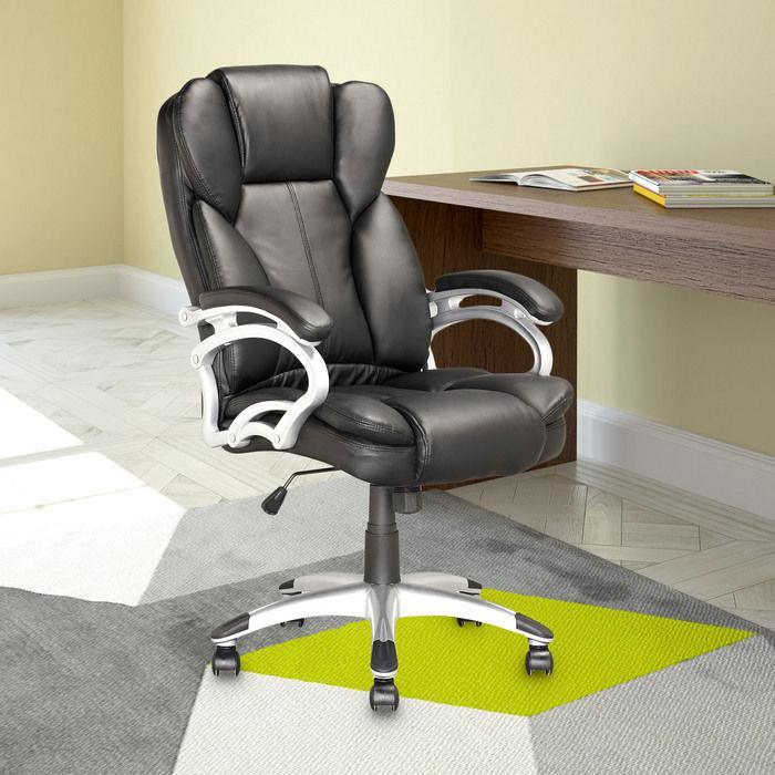 CorLiving LOF-408-O Executive Office Chair in Black Leatherette