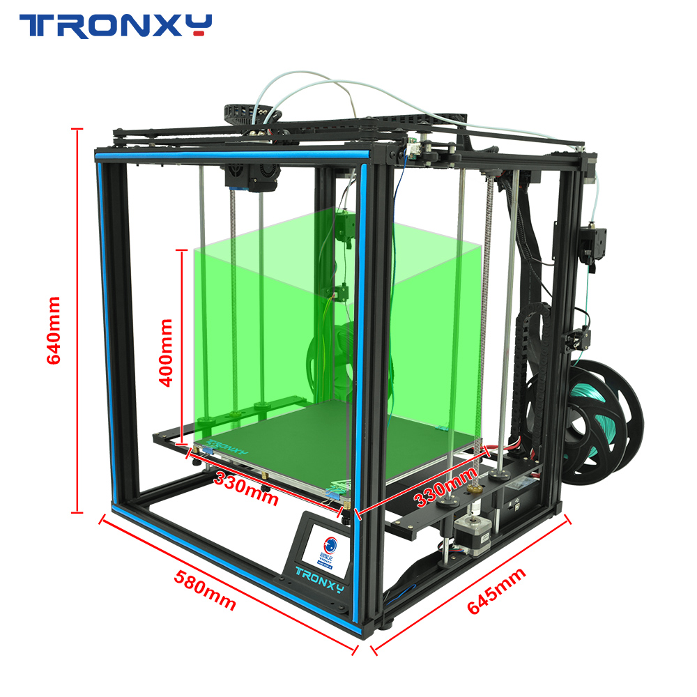 Tronxy Large Size 330X330X400MM X5SA-2E Two-color Printing DIY 3.5inch Full Color Touch Screen 3d-printer