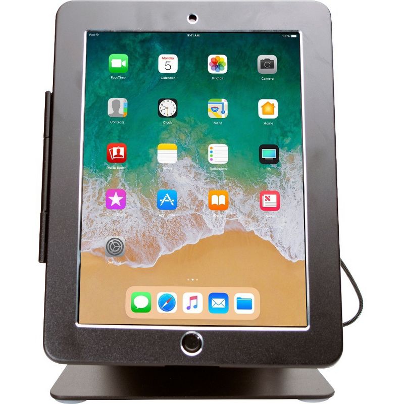 CTA Digital Desktop Anti-Theft Stand Ipad Black Case Rotates 360 Degrees - Black