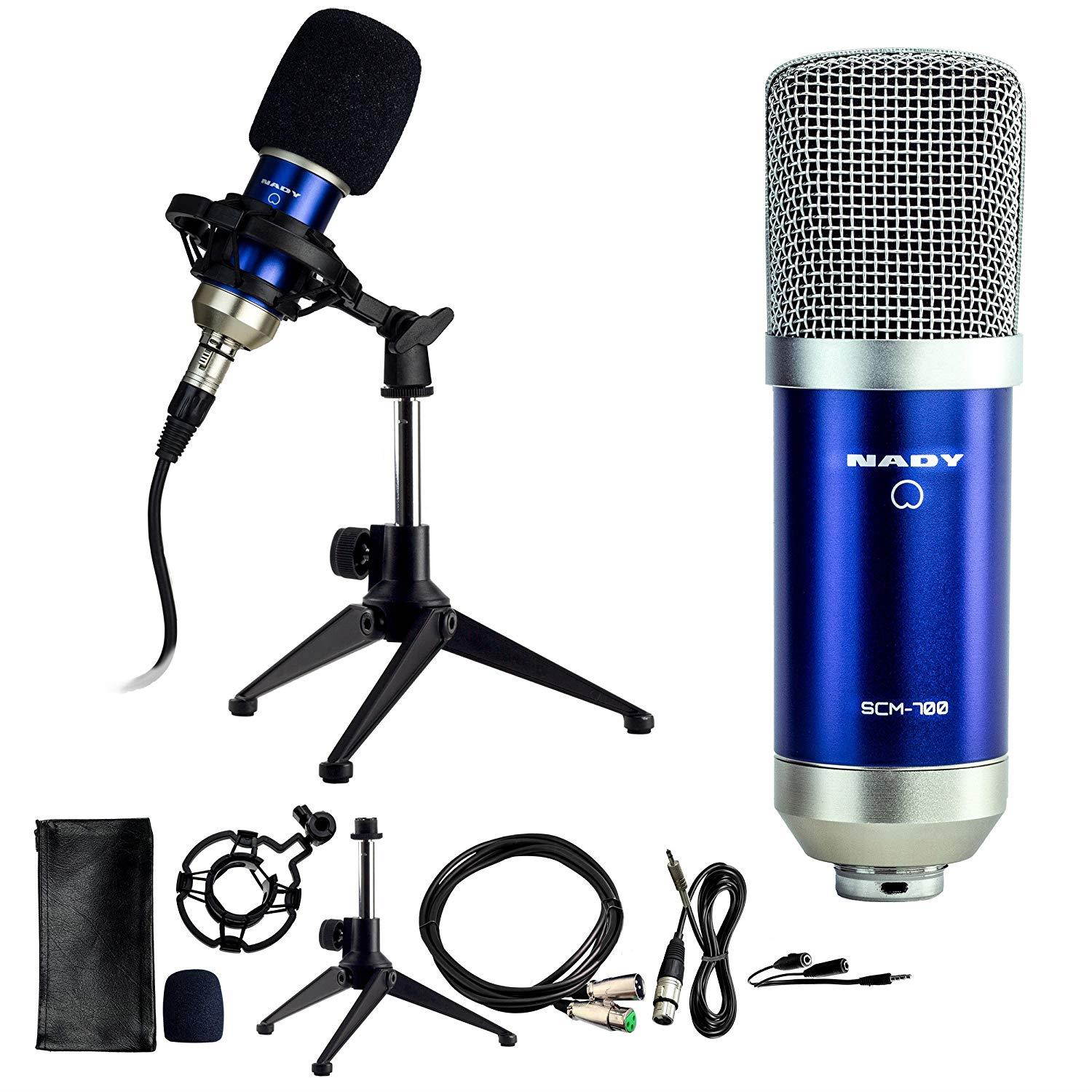 The SCM-700 8-piece Condenser Microphone Recording Kit - Ideal for Podcasting, voice-over, online videos, and recording with smartphones and tablets.