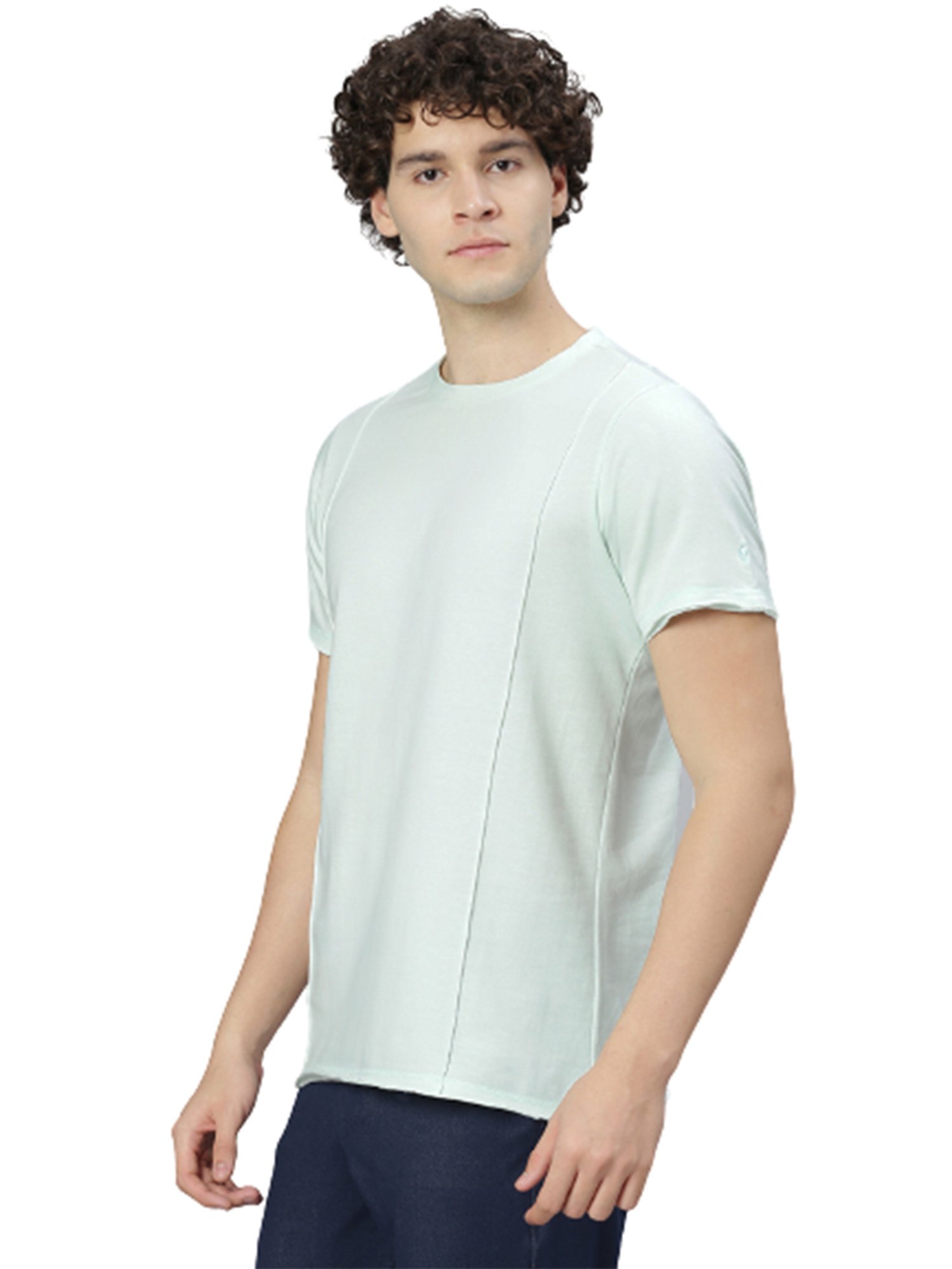 Slowave Light Green Regular Fit T-Shirt