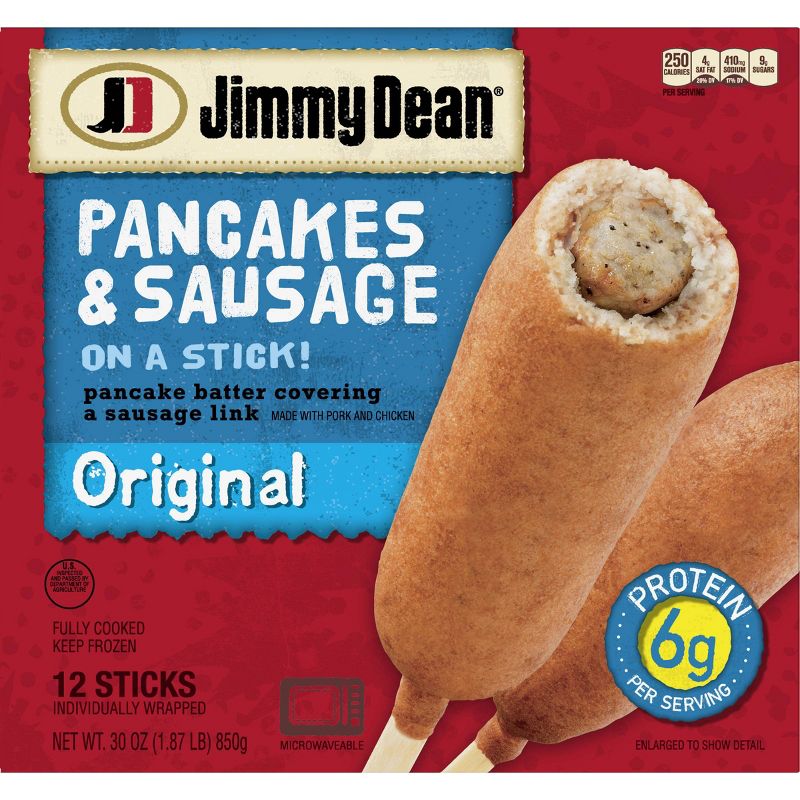 Jimmy Dean Original Frozen Pancakes & Sausage On A Stick - 12ct