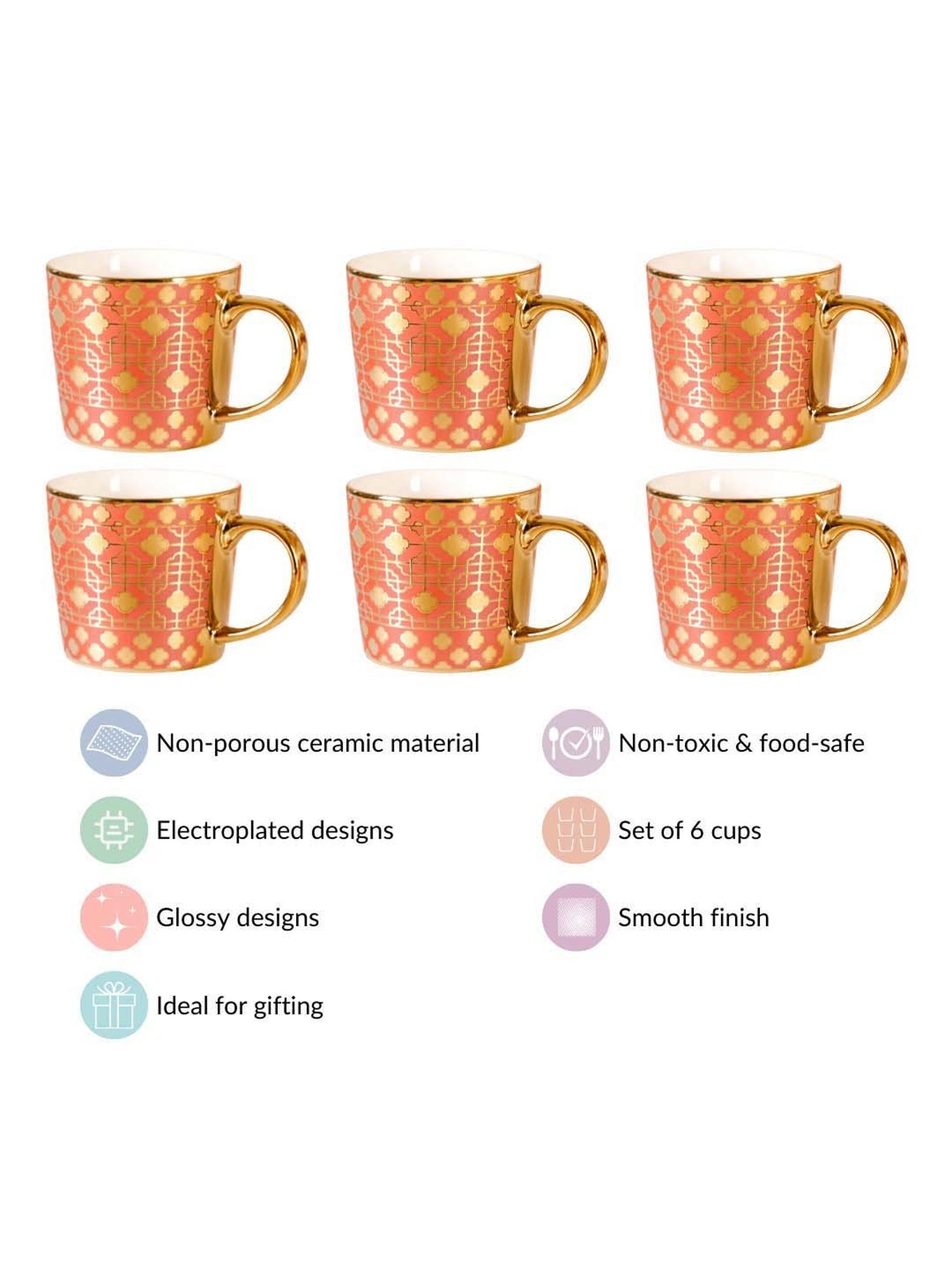 Nestasia Black-White Stackable Cups Set Of 4 With Stand 100ml